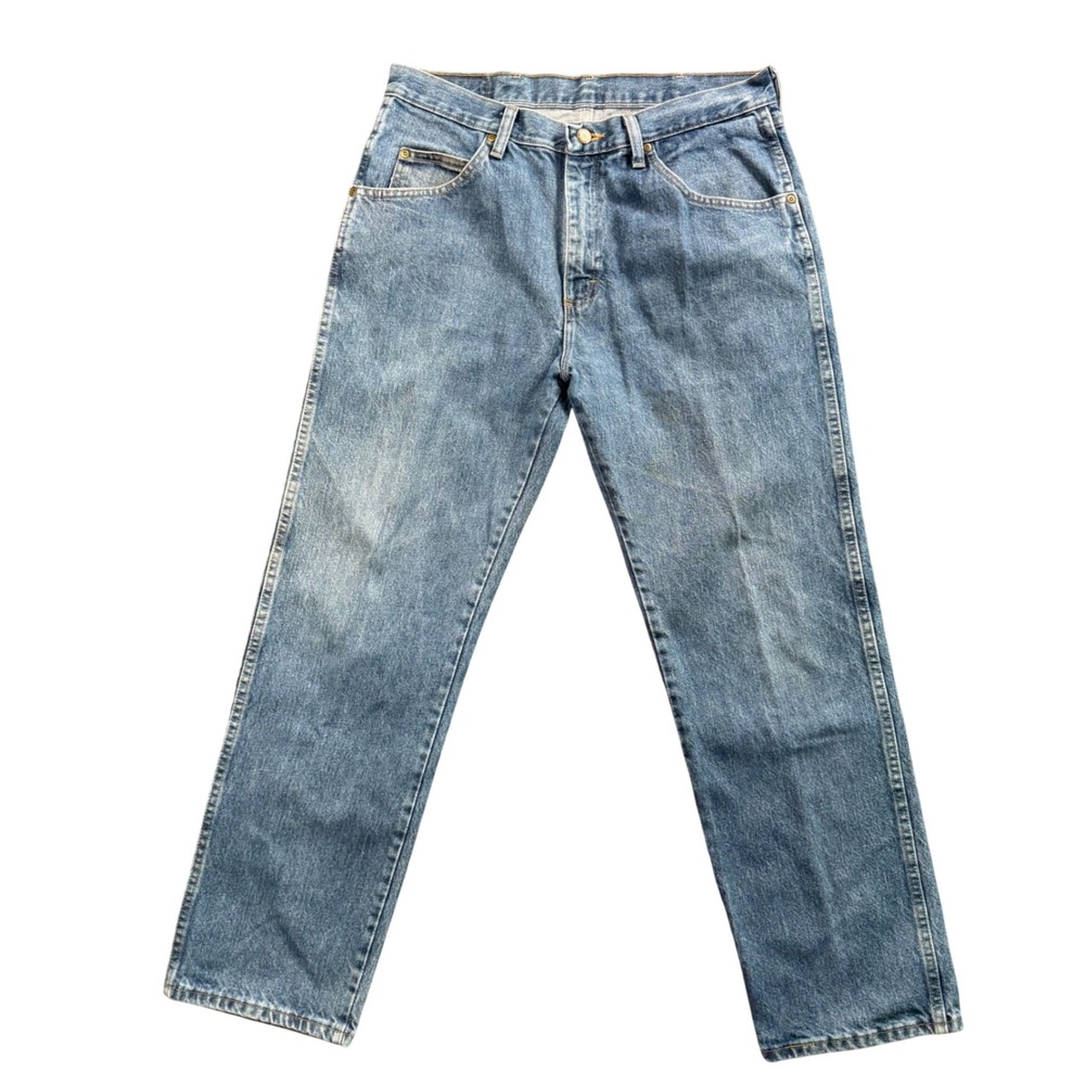 Wrangler Regular Fit Jeans Mens 34x30 Blue Denim Straight Leg Workwear Western